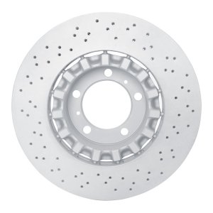 Porsche 911 Brake Rotor (1) - Right Front - R1 Concepts - Drilled Carbon Alloy GeoMET - `17-`23